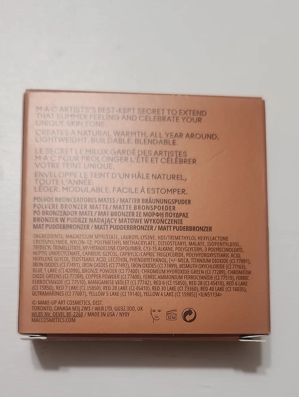 MAC Skinfinish Sunstruck Matte Bronzer Medium Golden